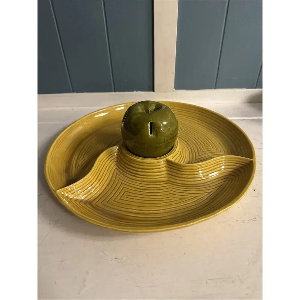VTG MCM California Pottery Apple‎ Snack Serving Dish #471 *READ DESCRIPTION